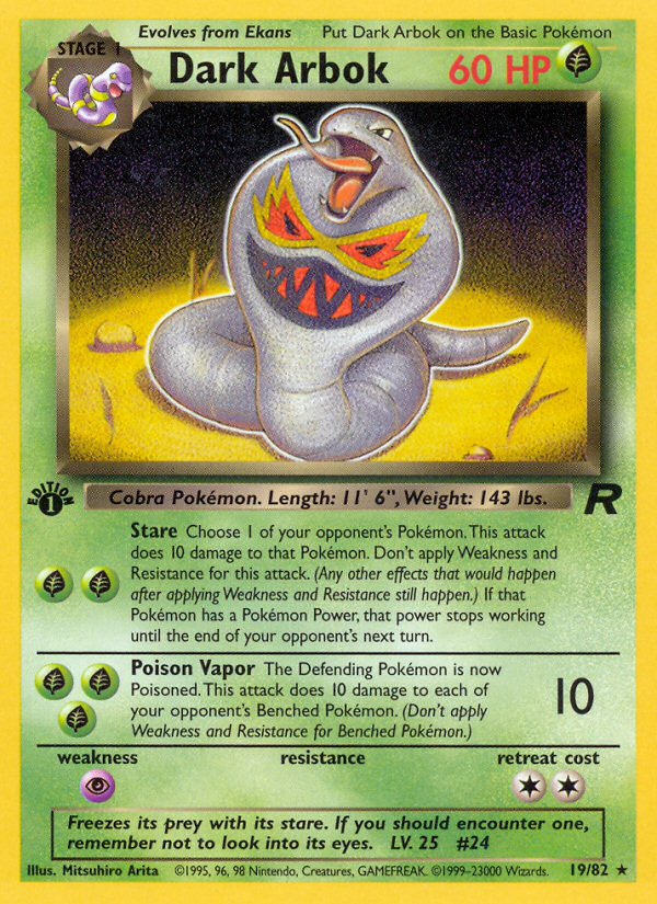 Dark Arbok (19/82) [Team Rocket 1st Edition] | The Time Vault CA