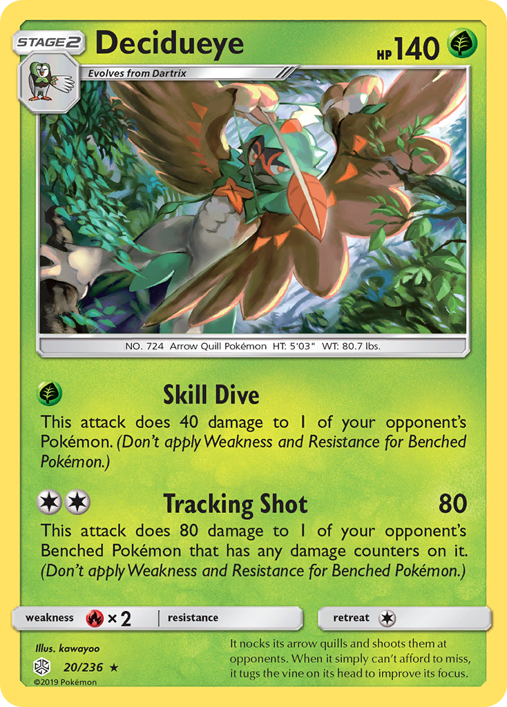 Decidueye (20/236) [Sun & Moon: Cosmic Eclipse] | The Time Vault CA