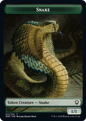 Human // Snake Double-sided Token [Dominaria United Commander Tokens] | The Time Vault CA