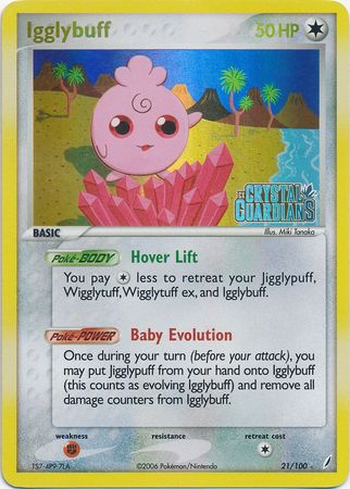 Igglybuff (21/100) (Stamped) [EX: Crystal Guardians] | The Time Vault CA