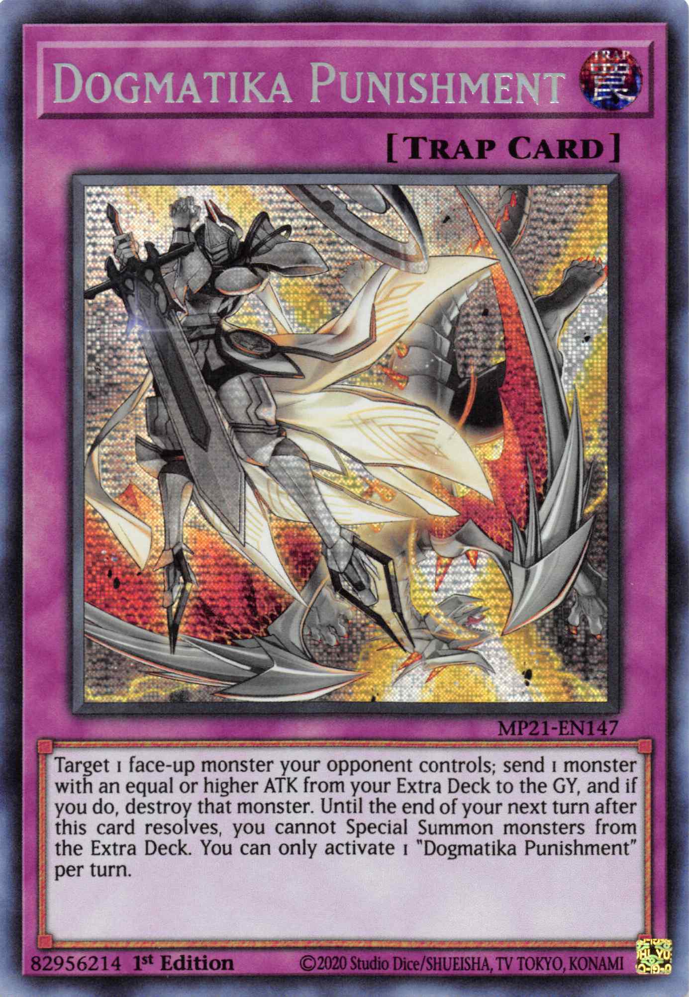 Dogmatika Punishment [MP21-EN147] Prismatic Secret Rare | The Time Vault CA