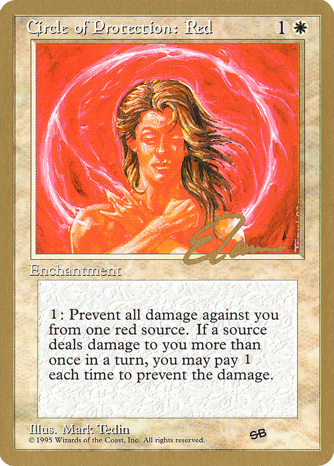 Circle of Protection: Red (Eric Tam) (SB) [Pro Tour Collector Set] | The Time Vault CA