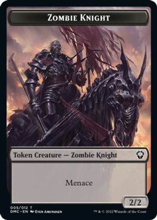 Zombie Knight // Warrior Double-sided Token [Dominaria United Commander Tokens] | The Time Vault CA