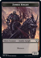 Zombie Knight // Griffin Double-sided Token [Dominaria United Commander Tokens] | The Time Vault CA