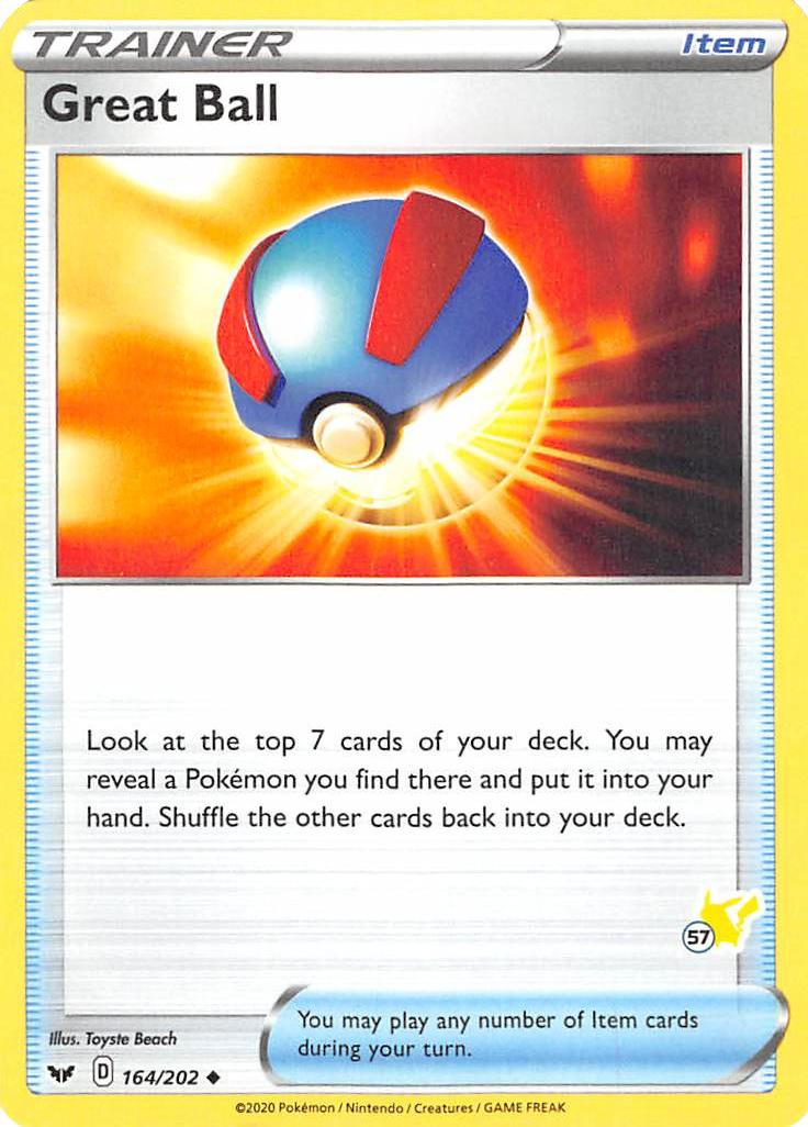Great Ball (164/202) (Pikachu Stamp #57) [Battle Academy 2022] | The Time Vault CA
