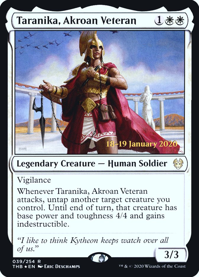 Taranika, Akroan Veteran [Theros Beyond Death Prerelease Promos] | The Time Vault CA