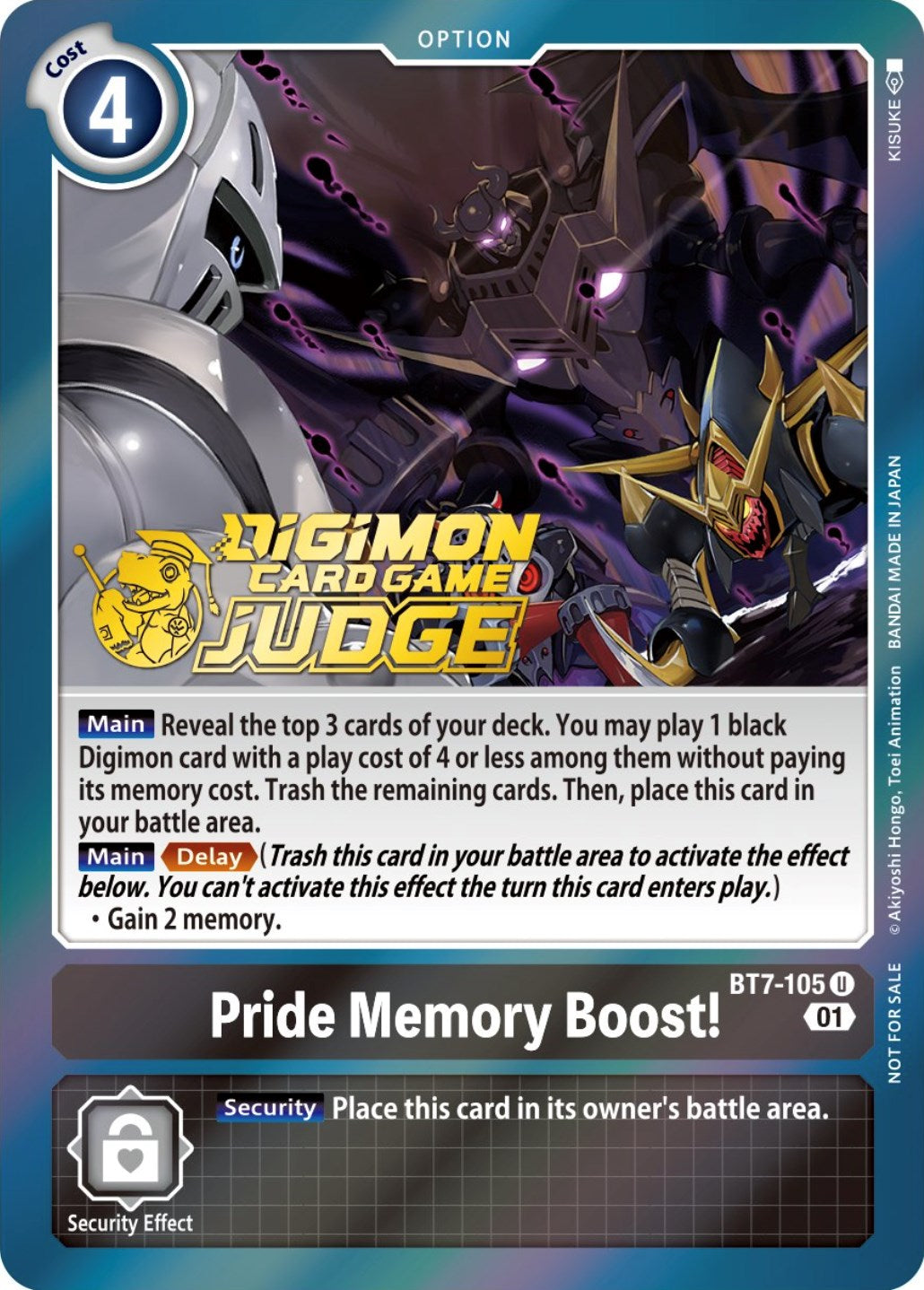 Pride Memory Boost! [BT7-105] (Judge Pack 3) [Next Adventure Promos] | The Time Vault CA