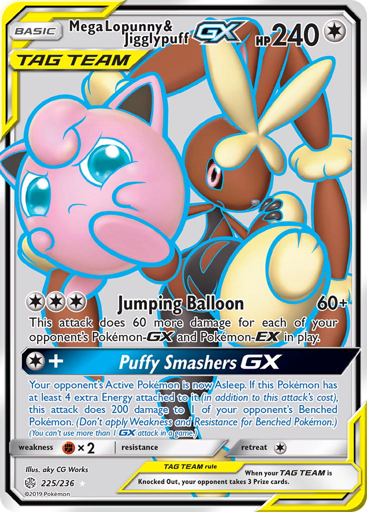 Mega Lopunny & Jigglypuff GX (225/236) [Sun & Moon: Cosmic Eclipse] | The Time Vault CA