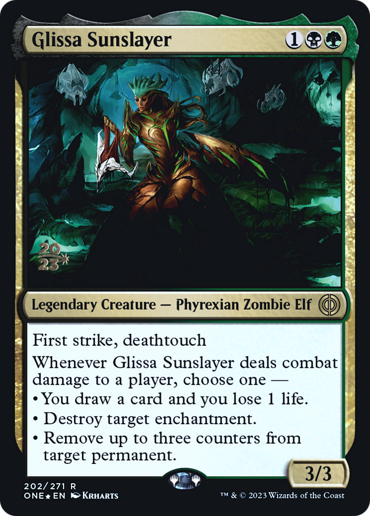 Glissa Sunslayer [Phyrexia: All Will Be One Prerelease Promos] | The Time Vault CA