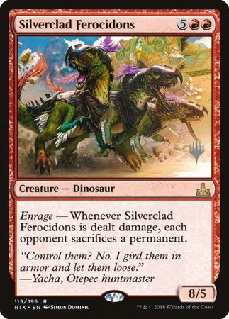 Silverclad Ferocidons [Rivals of Ixalan Promos] | The Time Vault CA
