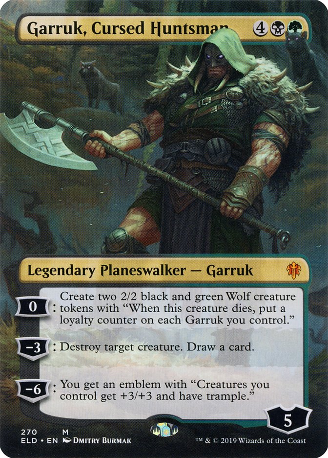 Garruk, Cursed Huntsman (Borderless) [Throne of Eldraine] | The Time Vault CA