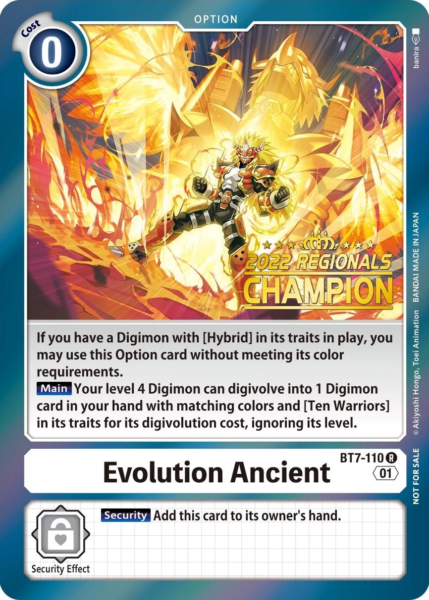 Evolution Ancient [BT7-110] (2022 Championship Offline Regional) (Online Champion) [Next Adventure Promos] | The Time Vault CA