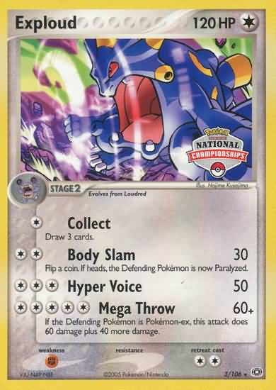 Exploud (3/106) (National Championship Promo) [EX: Emerald] | The Time Vault CA