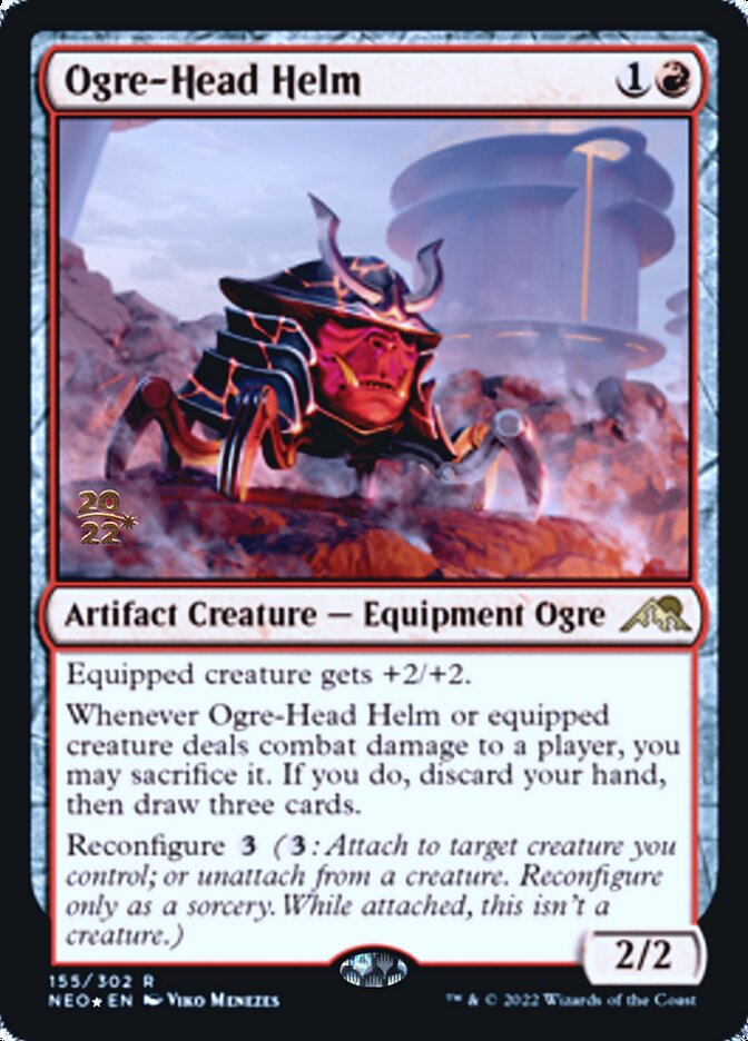 Ogre-Head Helm [Kamigawa: Neon Dynasty Prerelease Promos] | The Time Vault CA