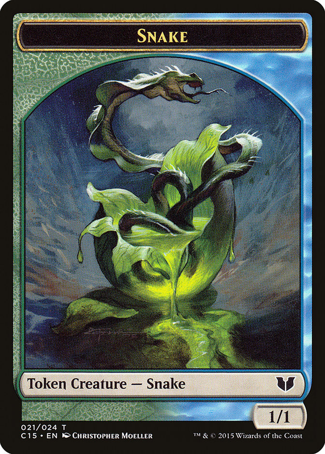 Snake (021) // Saproling Double-Sided Token [Commander 2015 Tokens] | The Time Vault CA