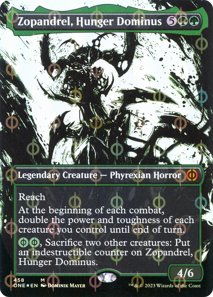 Zopandrel, Hunger Dominus (Borderless Ichor Step-and-Compleat Foil) [Phyrexia: All Will Be One] | The Time Vault CA