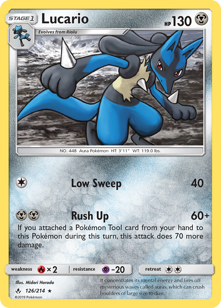 Lucario (126/214) [Sun & Moon: Unbroken Bonds] | The Time Vault CA