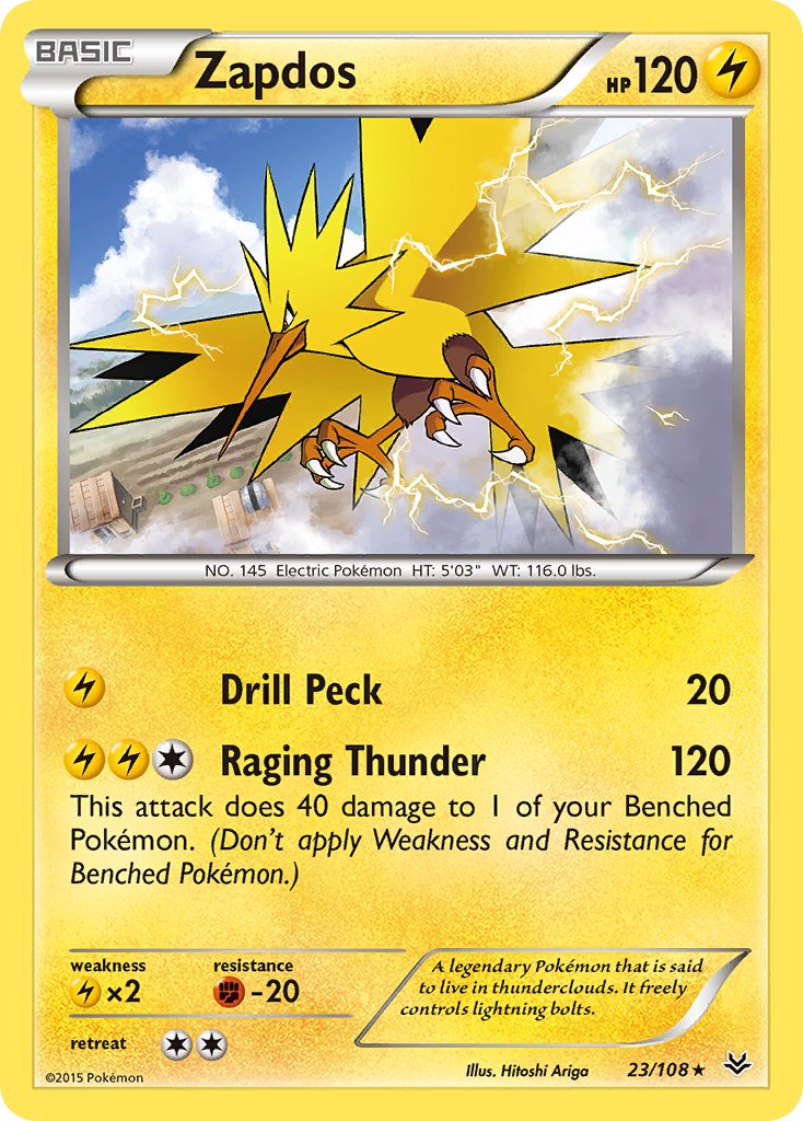 Zapdos(23/108) (Theme Deck Exclusive) [XY: Roaring Skies] | The Time Vault CA