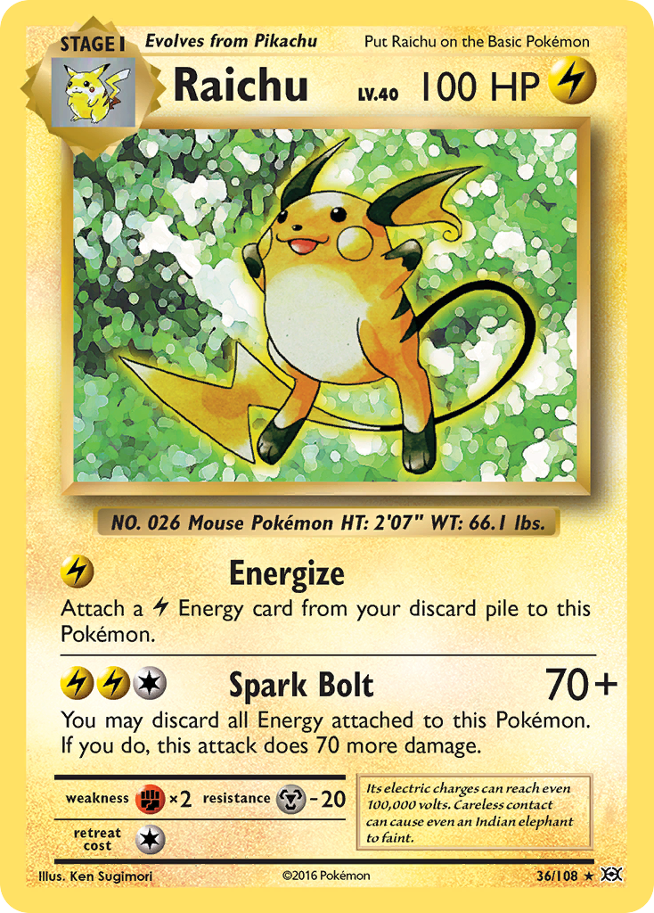 Raichu (36/108) [XY: Evolutions] | The Time Vault CA