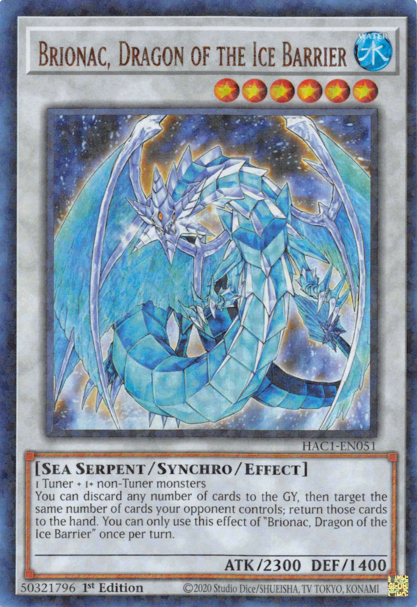 Brionac, Dragon of the Ice Barrier (Duel Terminal) [HAC1-EN051] Parallel Rare | The Time Vault CA