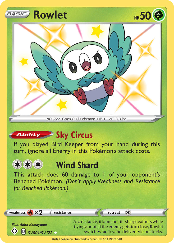 Rowlet (SV001/SV122) [Sword & Shield: Shining Fates] | The Time Vault CA