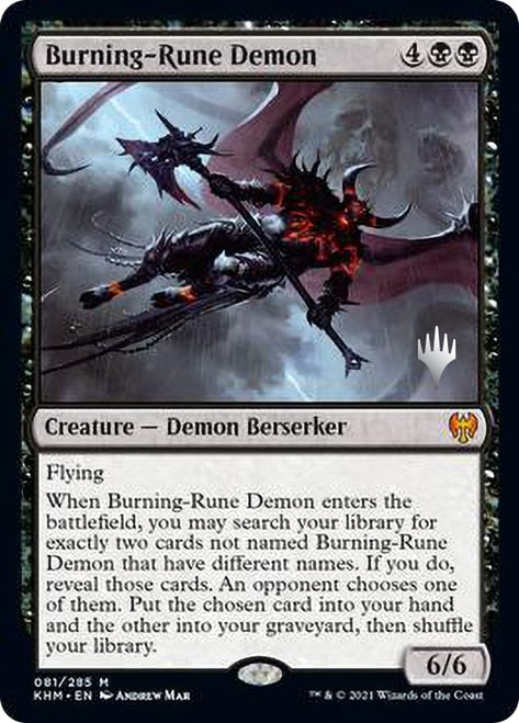 Burning-Rune Demon [Kaldheim Promo Pack] | The Time Vault CA