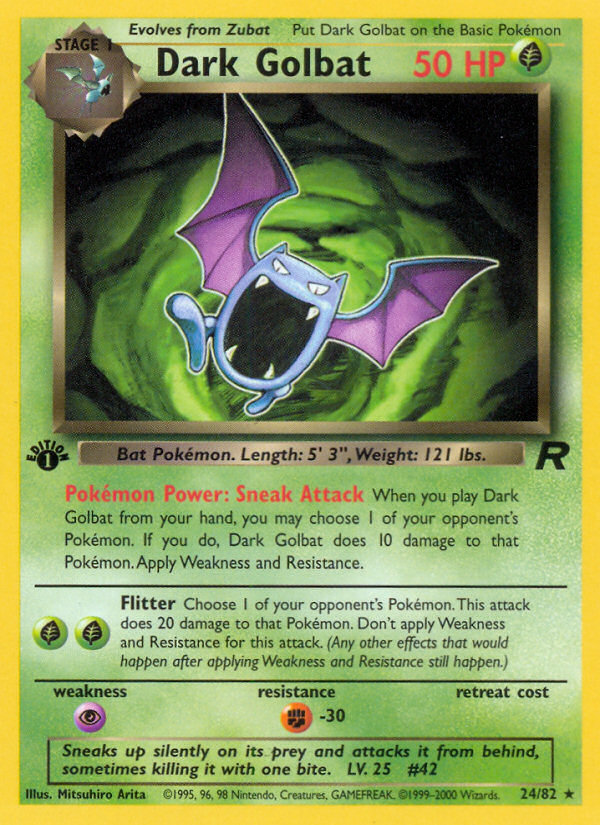 Dark Golbat (24/82) [Team Rocket 1st Edition] | The Time Vault CA