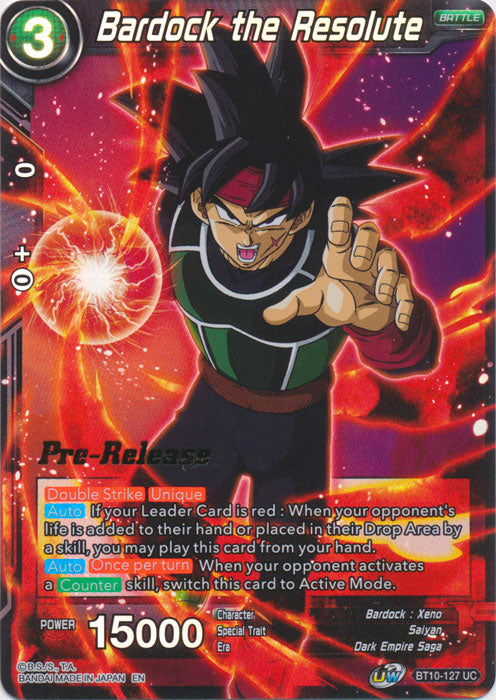 Bardock the Resolute (BT10-127) [Rise of the Unison Warrior Prerelease Promos] | The Time Vault CA