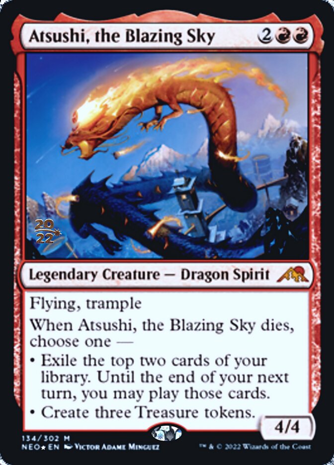 Atsushi, the Blazing Sky [Kamigawa: Neon Dynasty Prerelease Promos] | The Time Vault CA