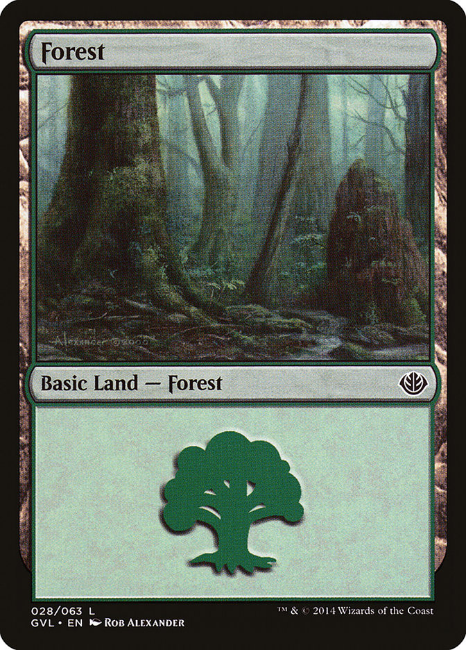 Forest (28) (Garruk vs. Liliana) [Duel Decks Anthology] | The Time Vault CA