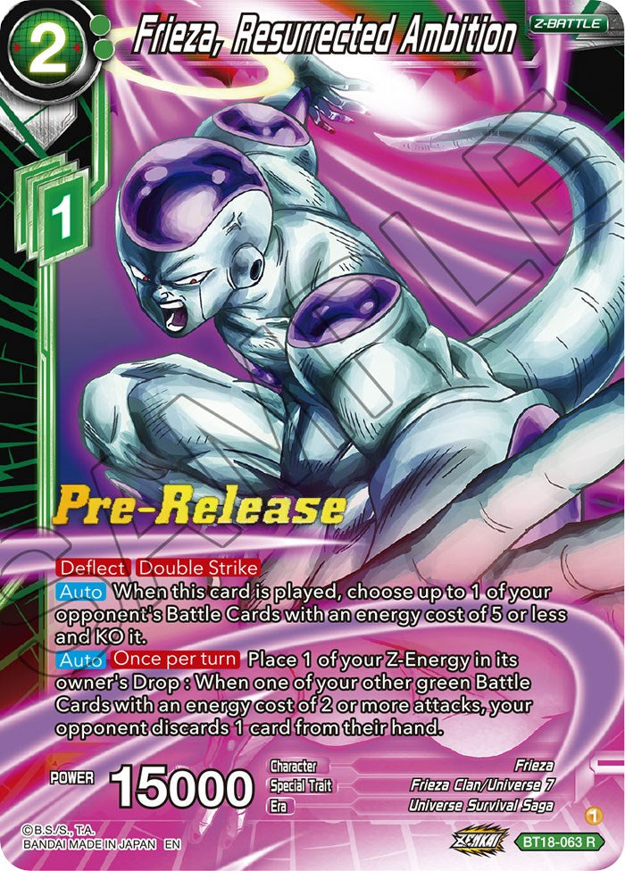 Frieza, Resurrected Ambition (BT18-063) [Dawn of the Z-Legends Prerelease Promos] | The Time Vault CA