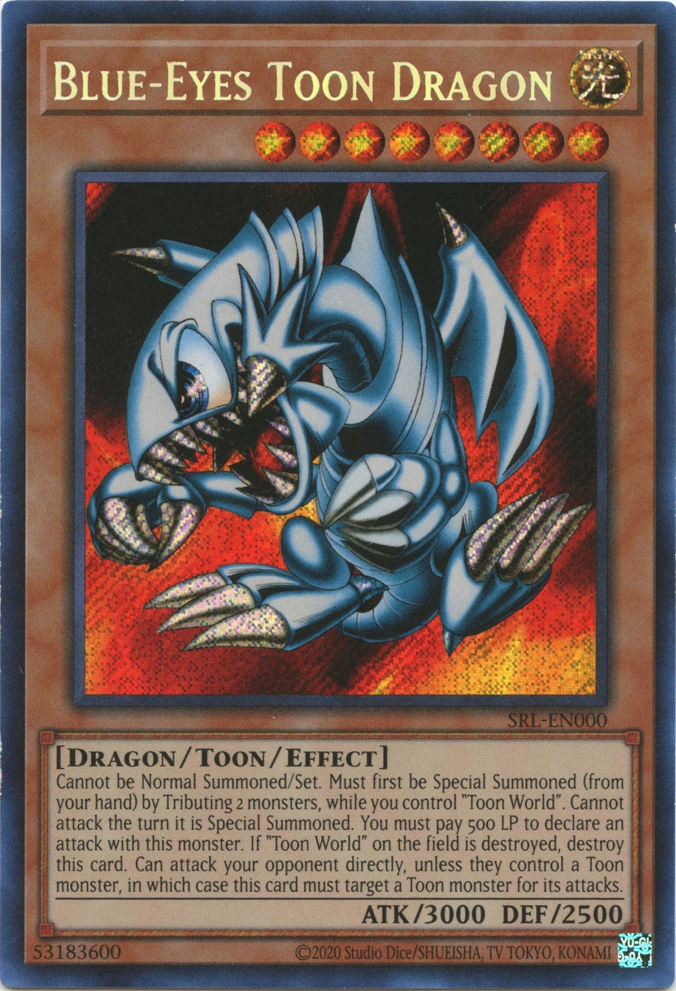 Blue-Eyes Toon Dragon (25th Anniversary) [SRL-EN000] Secret Rare | The Time Vault CA