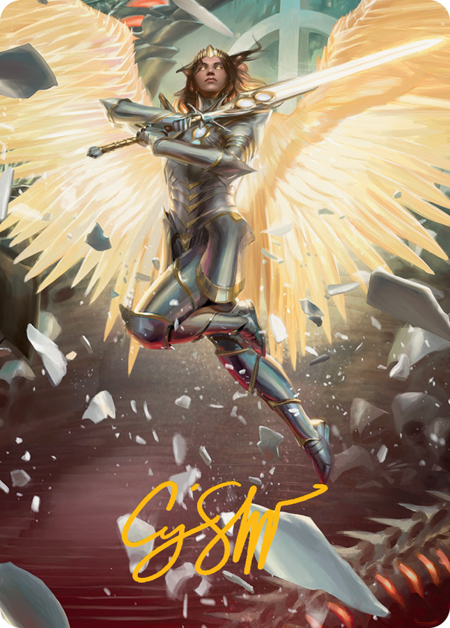 Archangel Elspeth Art Card (Gold-Stamped Signature) [March of the Machine Art Series] | The Time Vault CA