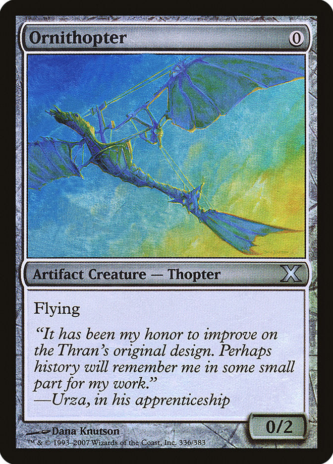 Ornithopter (Premium Foil) [Tenth Edition] | The Time Vault CA