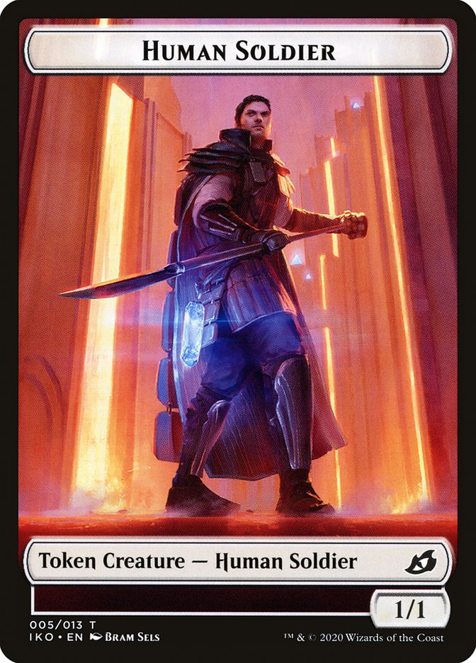 Human Soldier (005/013) [Ikoria: Lair of Behemoths Tokens] | The Time Vault CA