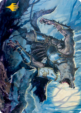 Moonrage Brute Art Card (Gold-Stamped Signature) [Innistrad: Midnight Hunt Art Series] | The Time Vault CA