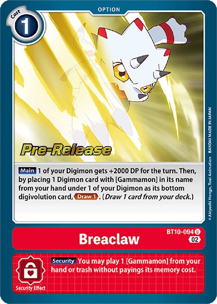 Breaclaw [BT10-094] [Xros Encounter Pre-Release Cards] | The Time Vault CA