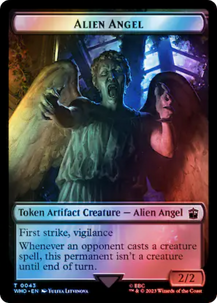 Alien Angel // Clue (0053) Double-Sided Token (Surge Foil) [Doctor Who Tokens] | The Time Vault CA
