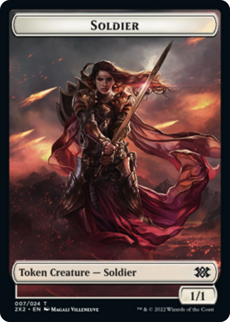 Elemental // Soldier Double-sided Token [Double Masters 2022 Tokens] | The Time Vault CA