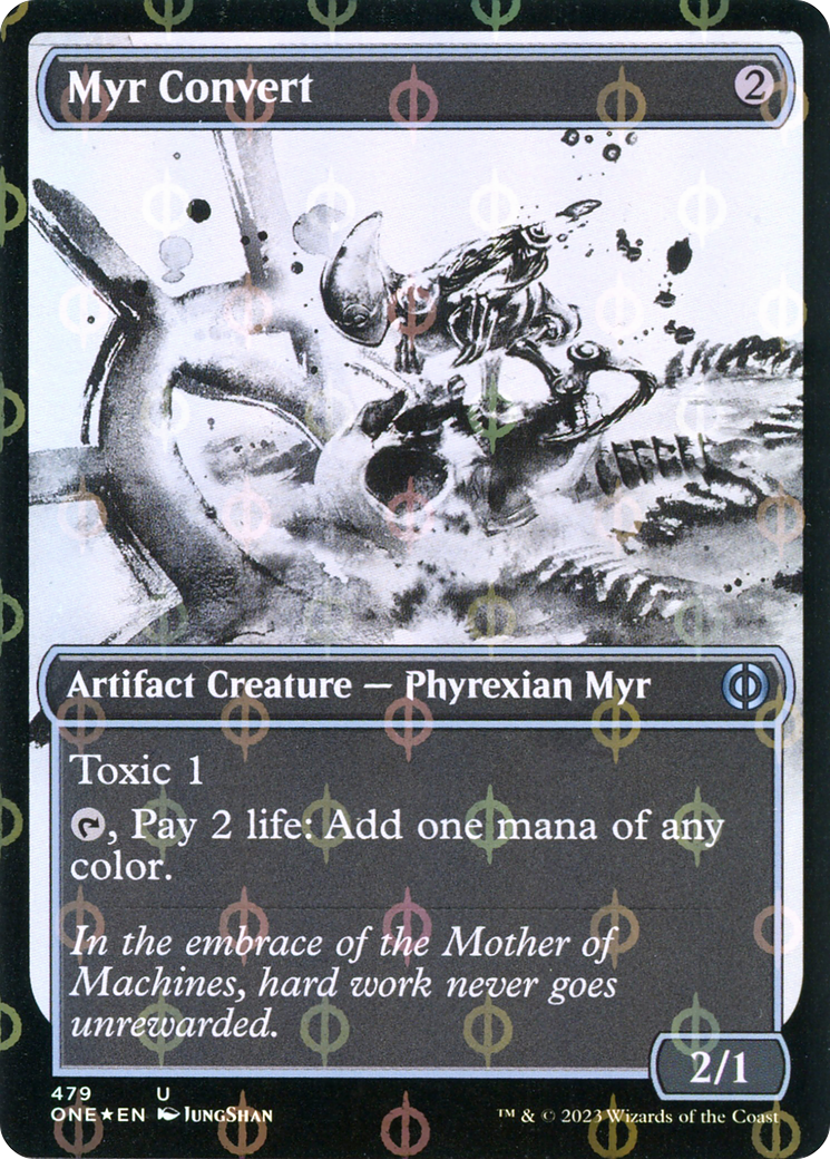 Myr Convert (Showcase Ichor Step-and-Compleat Foil) [Phyrexia: All Will Be One] | The Time Vault CA