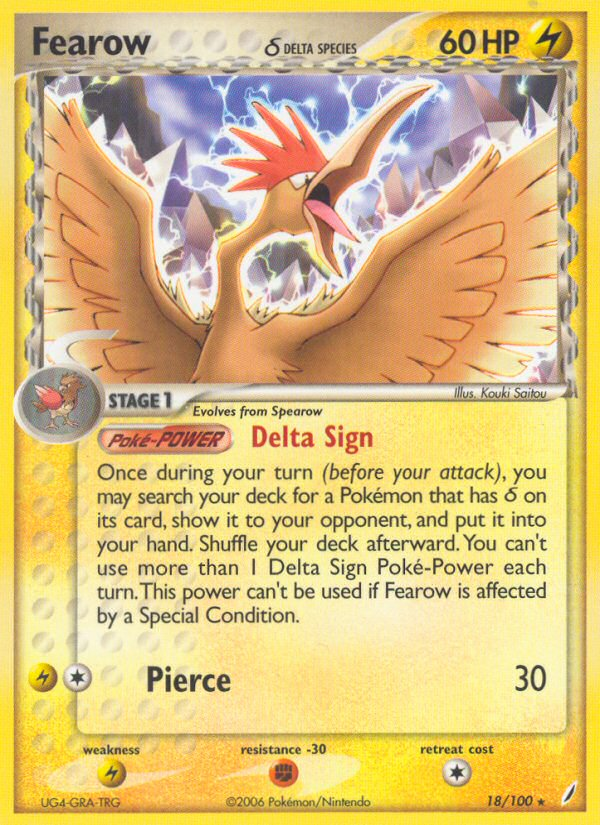 Fearow (18/100) (Delta Species) [EX: Crystal Guardians] | The Time Vault CA