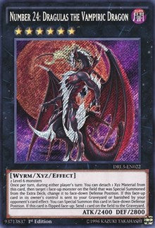 Number 24: Dragulas the Vampiric Dragon [DRL3-EN022] Secret Rare | The Time Vault CA