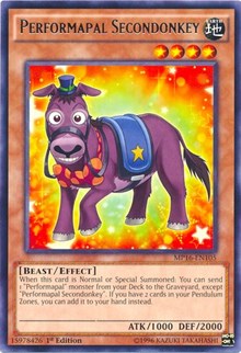 Performapal Secondonkey [MP16-EN105] Rare | The Time Vault CA