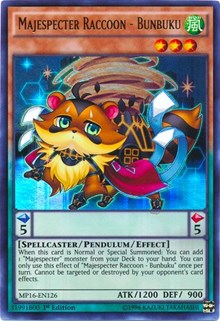 Majespecter Raccoon - Bunbuku [MP16-EN126] Ultra Rare | The Time Vault CA