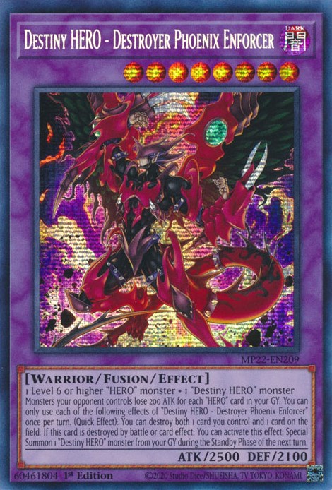 Destiny HERO - Destroyer Phoenix Enforcer [MP22-EN209] Prismatic Secret Rare | The Time Vault CA