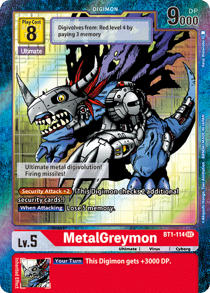 MetalGreymon [BT1-114] (Alternate Art) [Release Special Booster Ver.1.0] | The Time Vault CA