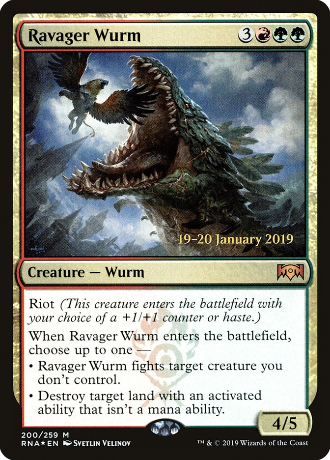 Ravager Wurm [Ravnica Allegiance Prerelease Promos] | The Time Vault CA