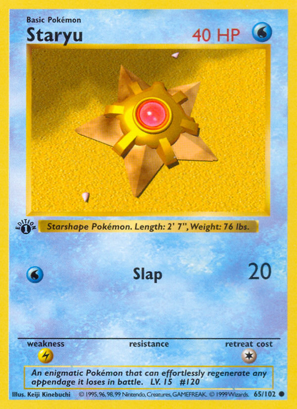 Staryu (65/102) (Shadowless) [Base Set 1st Edition] | The Time Vault CA