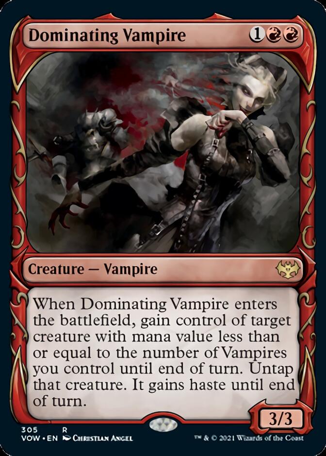 Dominating Vampire (Showcase Fang Frame) [Innistrad: Crimson Vow] | The Time Vault CA