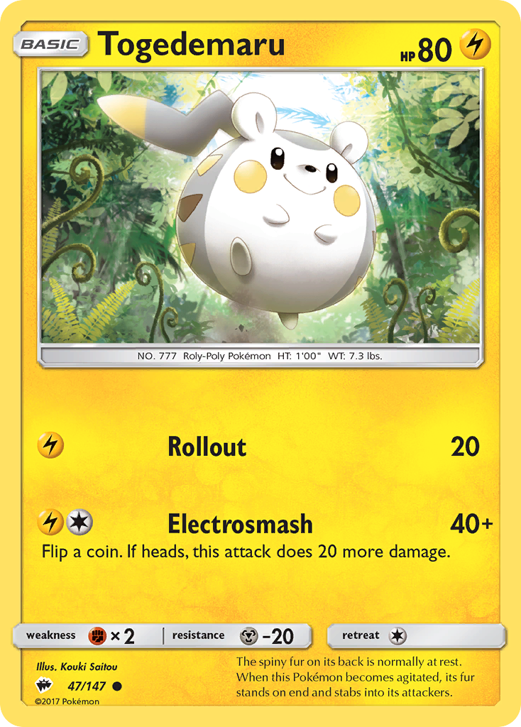 Togedemaru (47/147) [Sun & Moon: Burning Shadows] | The Time Vault CA